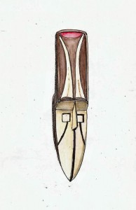Another mask, S&B sketchbook, Pilot Prera/Lex Gray