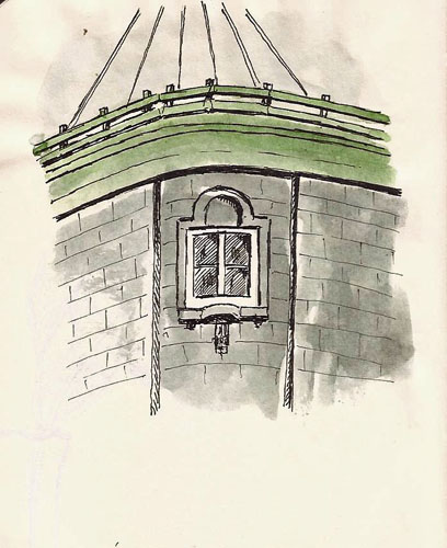 This is a view if you sit on the second floor of the McDonalds on St. Jean St. in old Quebec, McCafe in hand.  Stillman & Birn Alpha 4x6), Platinum Carbon pen, Platinum Carbon ink