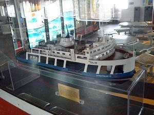 This is a model of the ferry boat we were on all day.